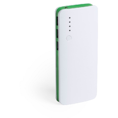 Power bank 10000 mAh, vert en ABS Photo 1